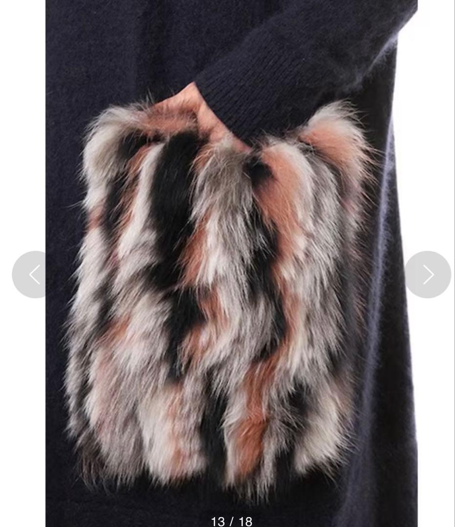 GRACE CONTINENTAL FOXファーアンゴラ混 ワンピース36