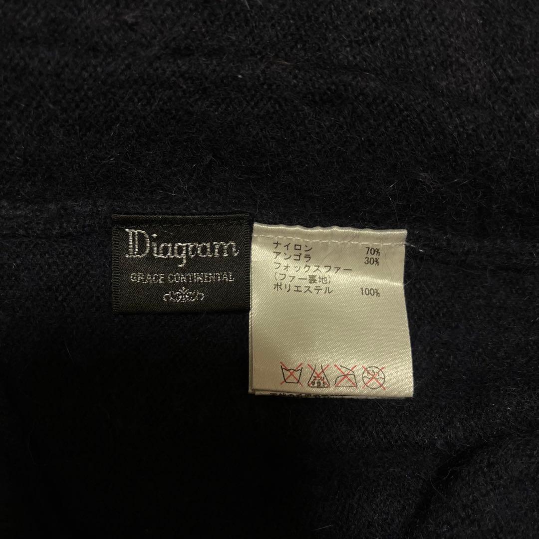 GRACE CONTINENTAL FOXファーアンゴラ混 ワンピース36