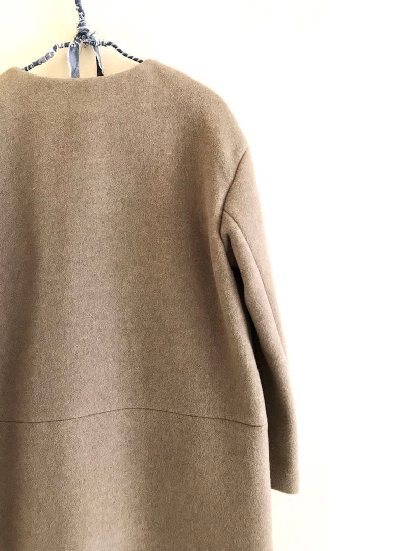 ★美品★ Noble ノーブル W/Ny ZIP ノーカラーコート