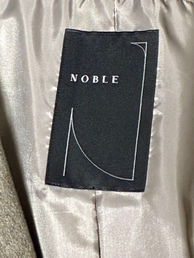 ★美品★ Noble ノーブル W/Ny ZIP ノーカラーコート
