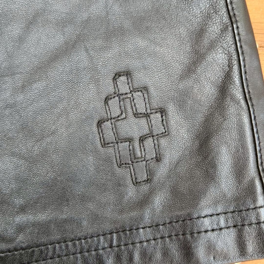 MARCELO BURLON　レザーハーフパンツ　ブラック　サイズ不明
