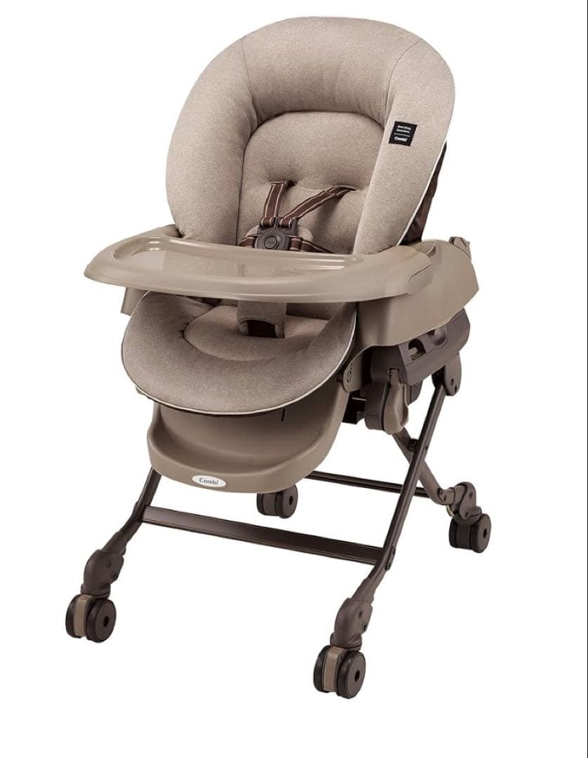 リクライニング機能付きベビーチェア グレー