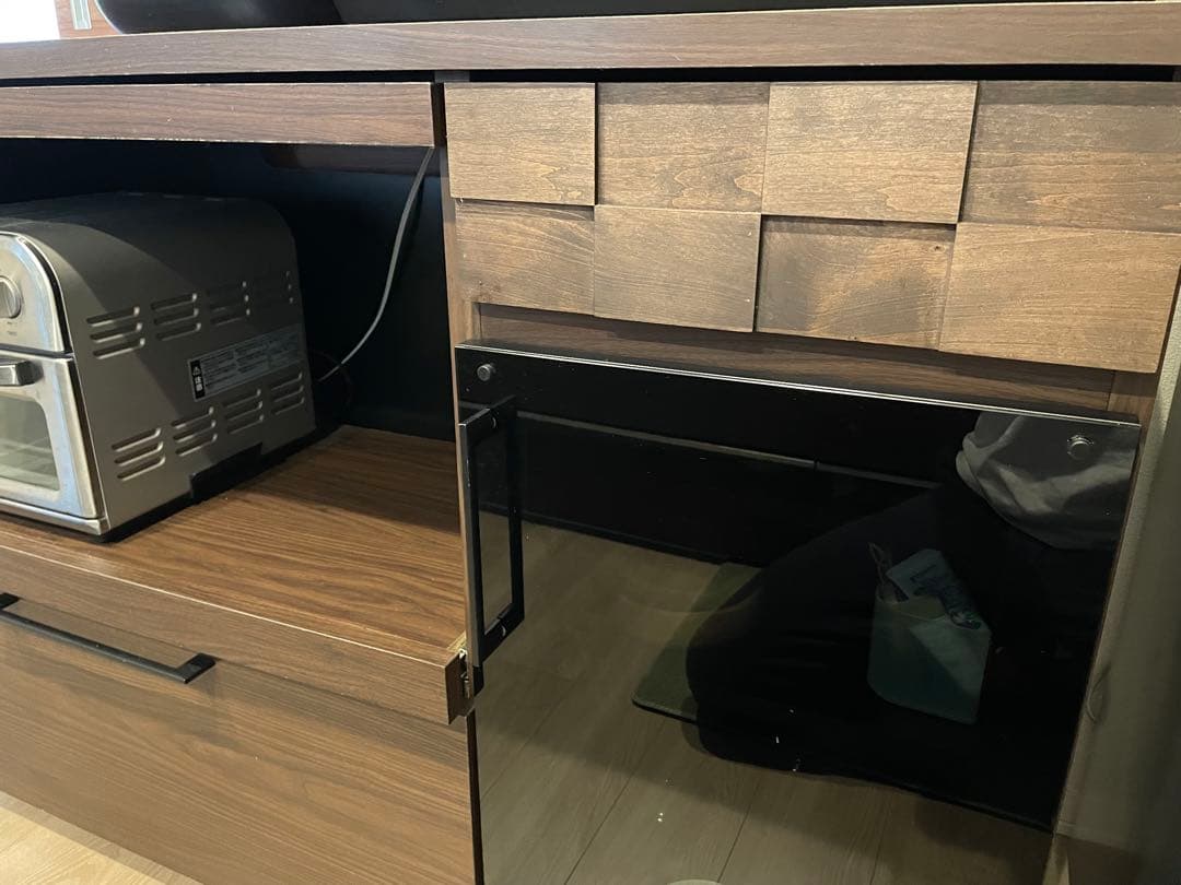 ※本日のみ特別価格　日本製　諸富家具 ブラウン木製食器棚・キッチンカウンター