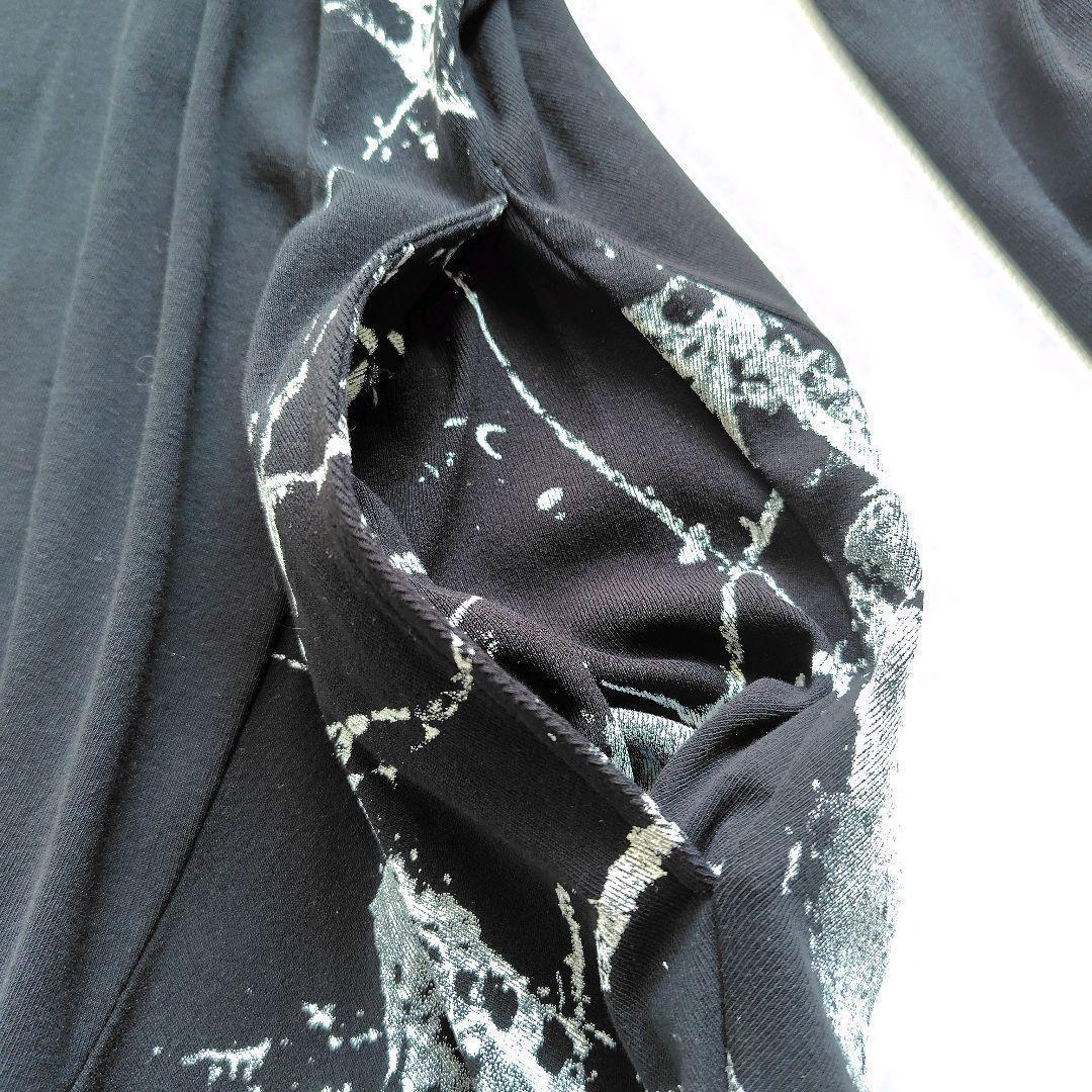 22SS 美品 芽風 センソユニコ ジャガード墨絵 アシンメトリーワンピース