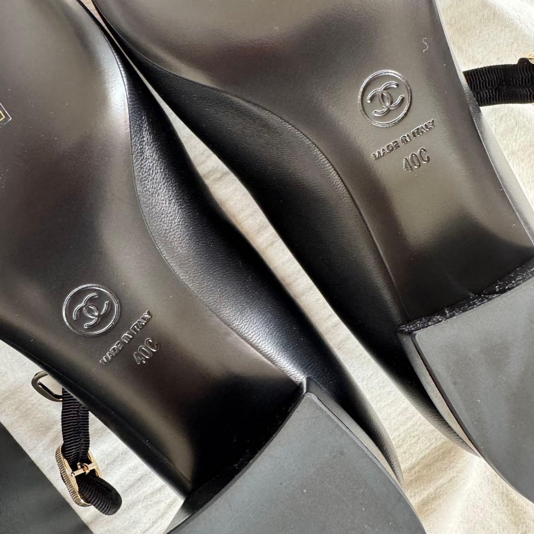 【新品未使用】CHANEL ブラックメリージェーンパンプス 40サイズ