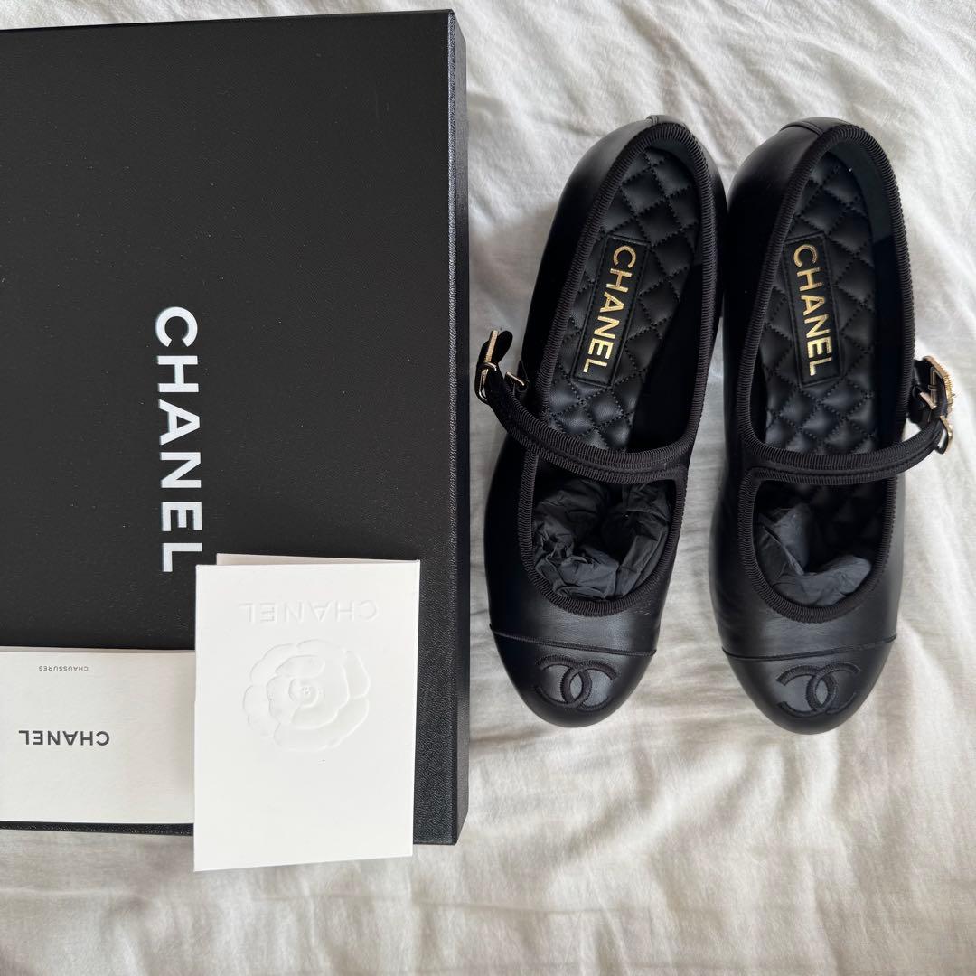 【新品未使用】CHANEL ブラックメリージェーンパンプス 40サイズ