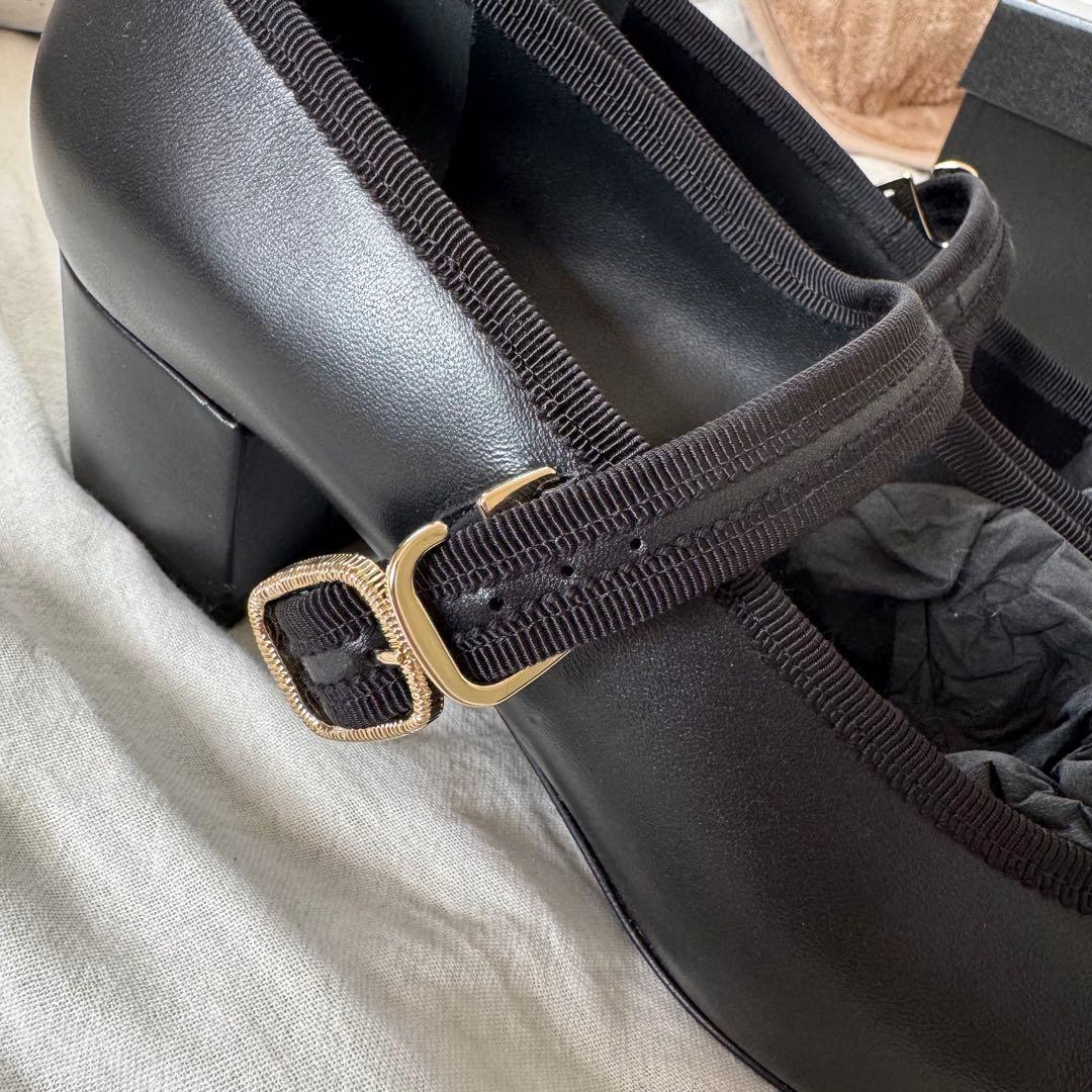 【新品未使用】CHANEL ブラックメリージェーンパンプス 40サイズ