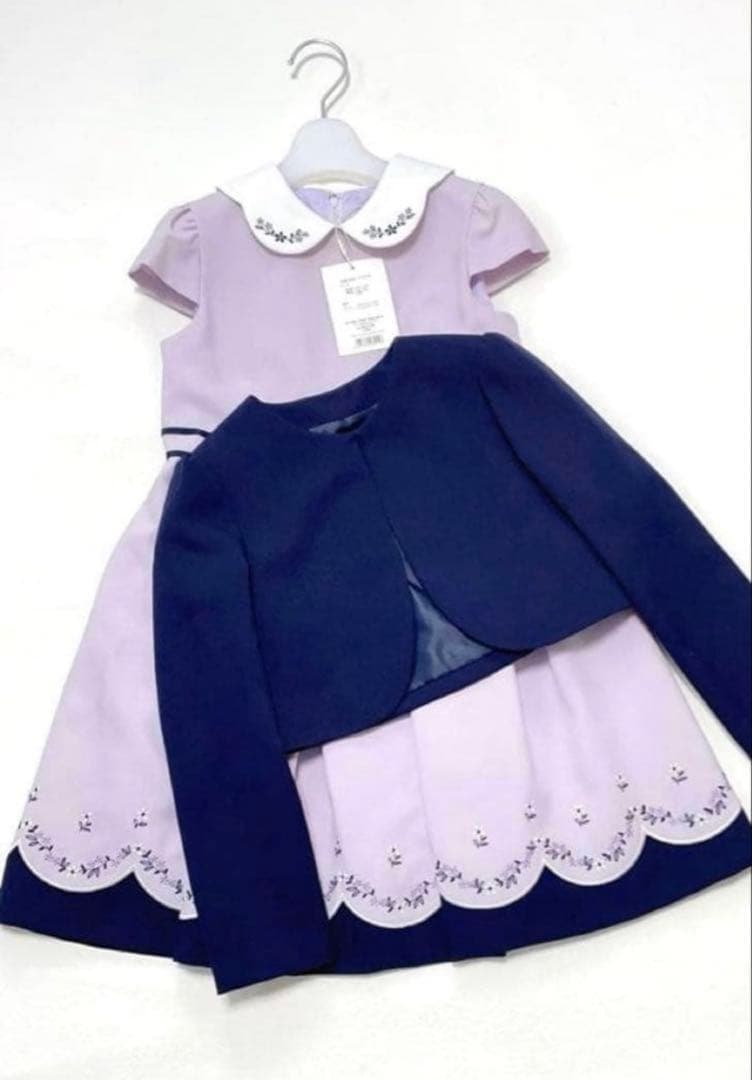 専用　新品✨ジャケット付き、花柄刺繍ドレス 120