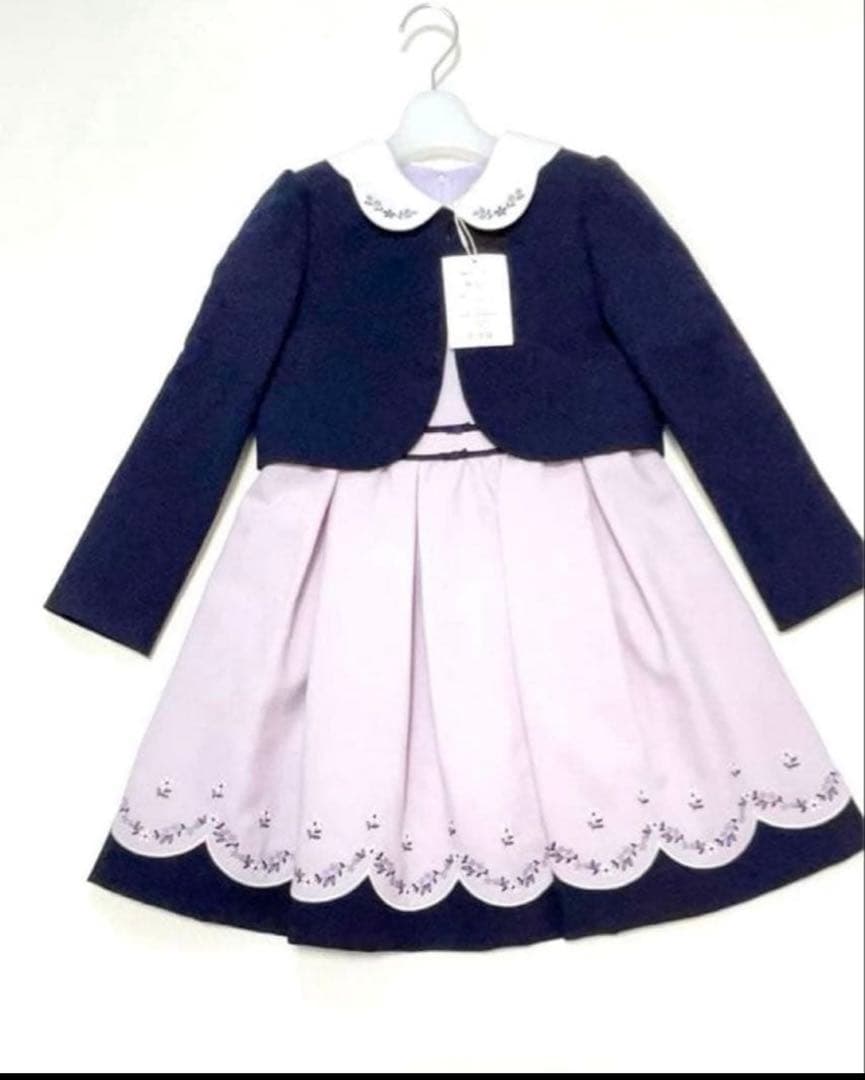 専用　新品✨ジャケット付き、花柄刺繍ドレス 120