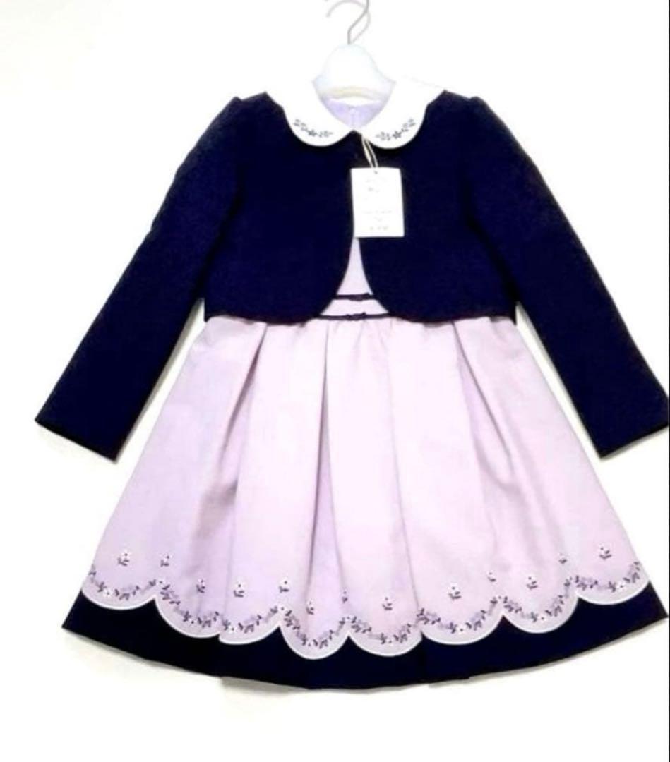 専用　新品✨ジャケット付き、花柄刺繍ドレス 120