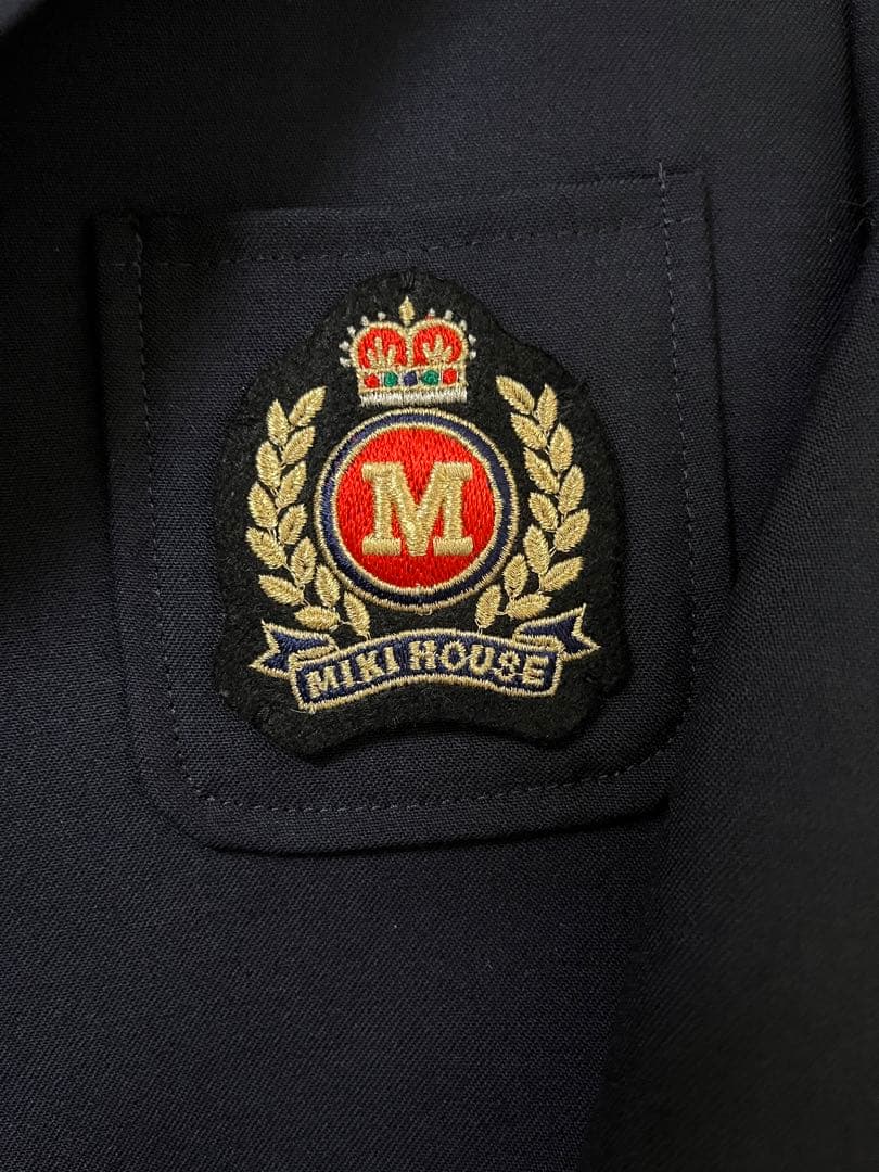 今だけ値下げ　ミキハウス　濃紺スーツとシャツとサスペンダー4点　110センチ