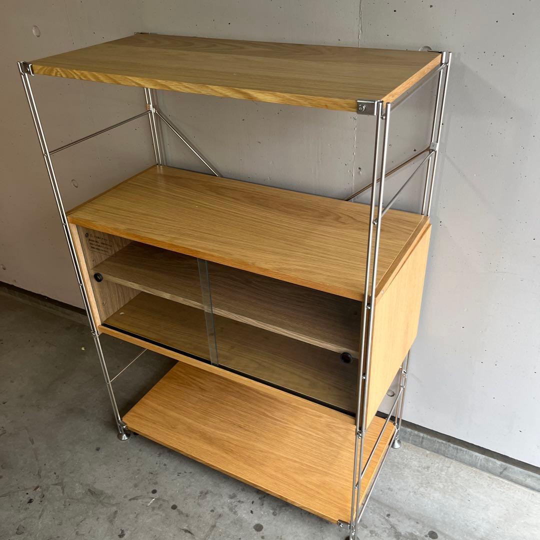 niconico★無印ステンレスユニットシェルフ　オーク材棚・カップボード