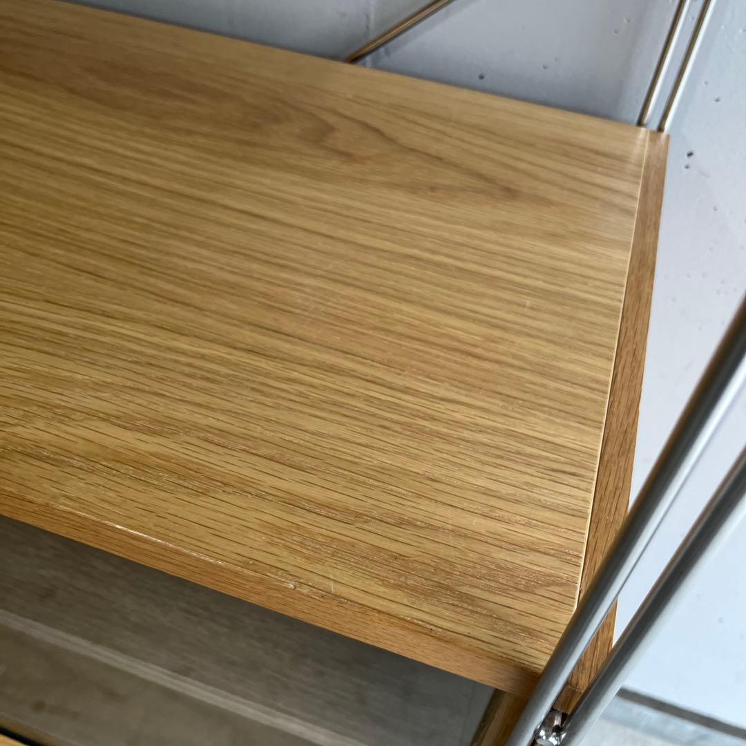 niconico★無印ステンレスユニットシェルフ　オーク材棚・カップボード