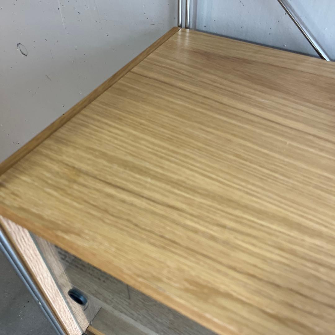 niconico★無印ステンレスユニットシェルフ　オーク材棚・カップボード