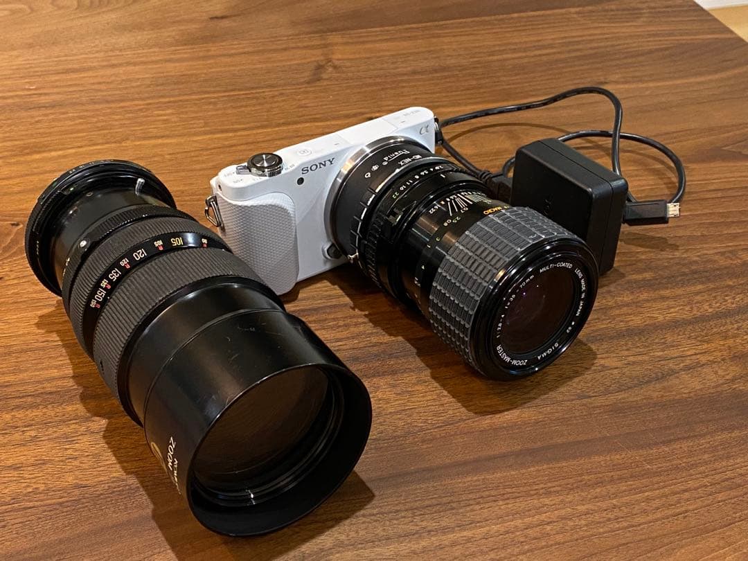 Sony α NEX-3Nミラーレス一眼 オールドレンズ　標準ズームと望遠付