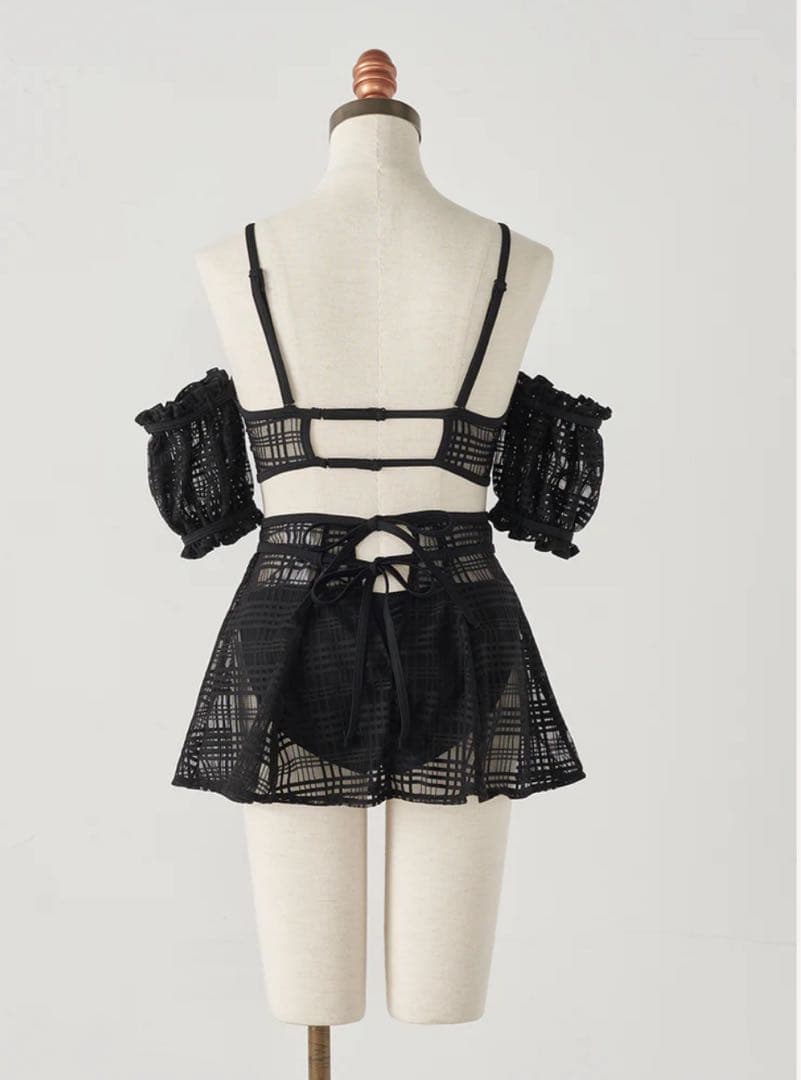 Darich チェックレースシアービキニ ブラック