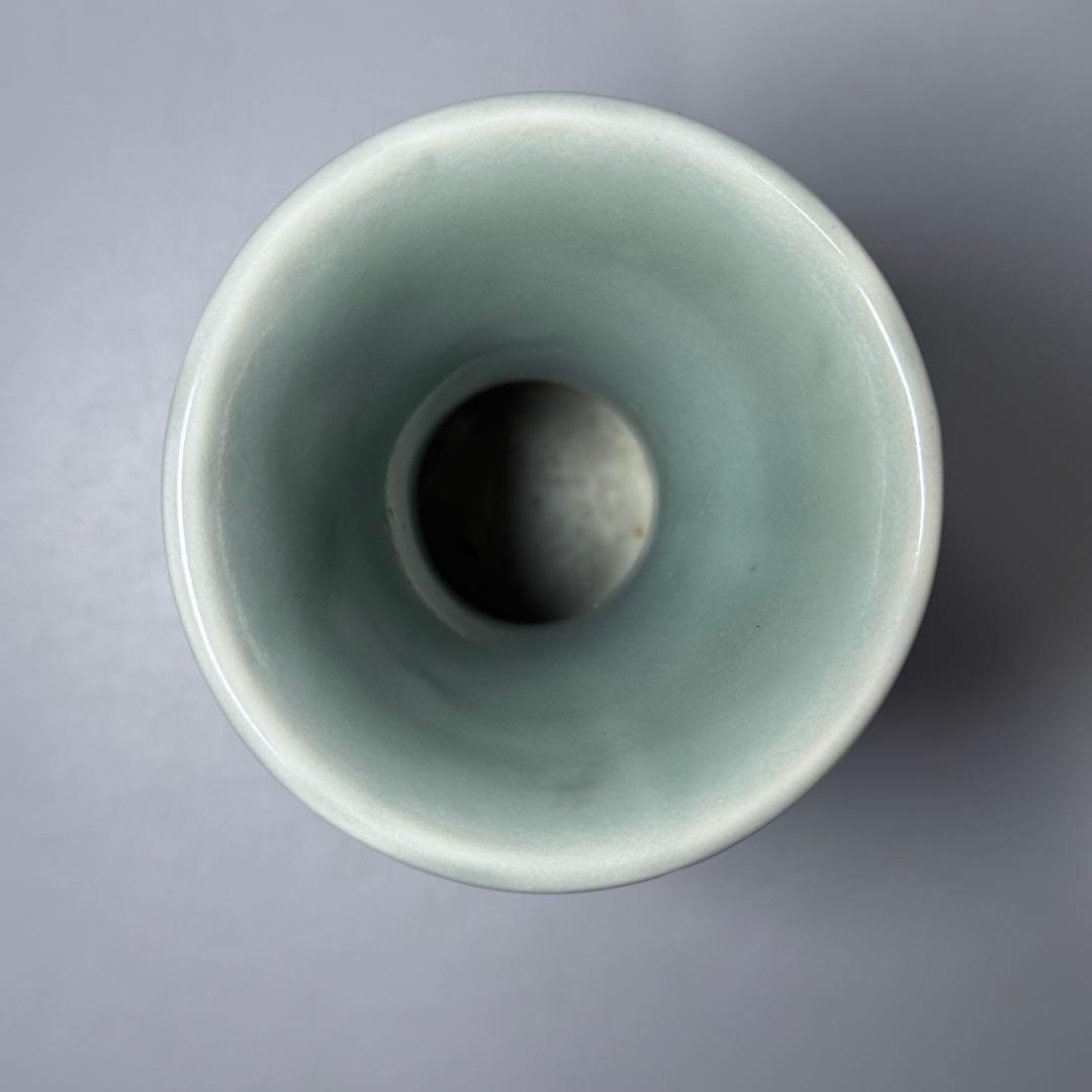 後期鍋島　青磁筒形花生　蒐集家放出品　特注共箱付　同手図録掲載品　最高峰の造形美