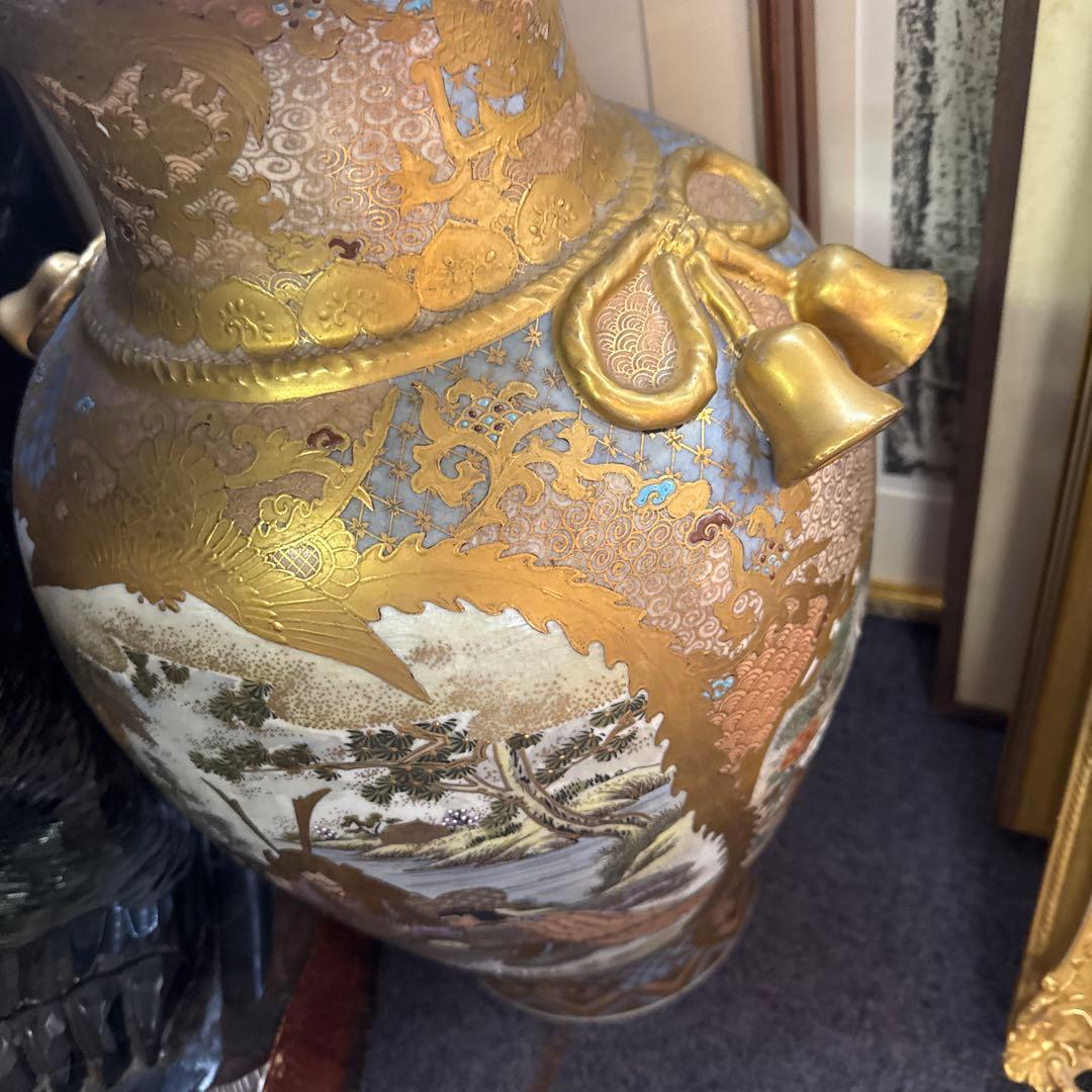 薩摩焼 大花瓶 金彩 骨董品 壷