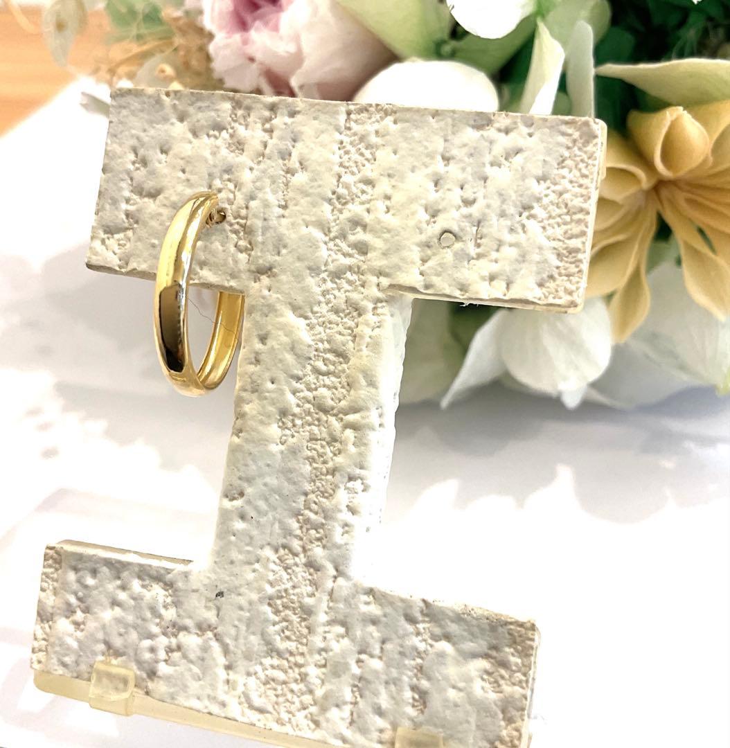 K18甲丸フープ2×15片方ピアス新品