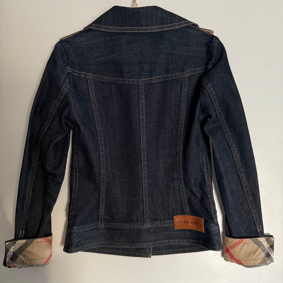 廃盤 美品　バーバリーロンドン　デニムジャケット ノバチェック裏地 革ロゴ 38