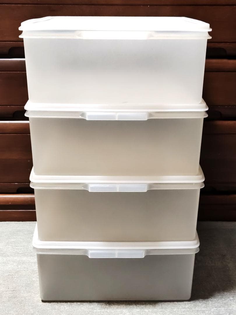 4点セット タッパーウェア スーパーケース クリア 衣装ケース