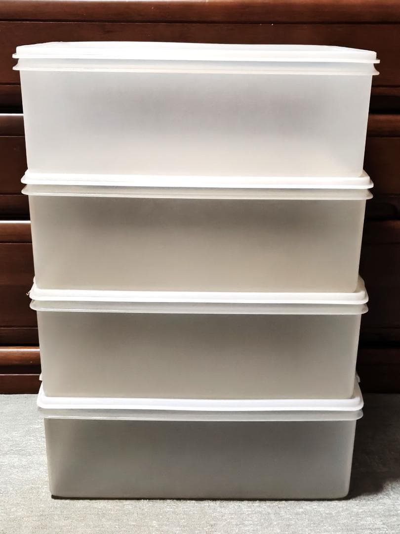 4点セット タッパーウェア スーパーケース クリア 衣装ケース