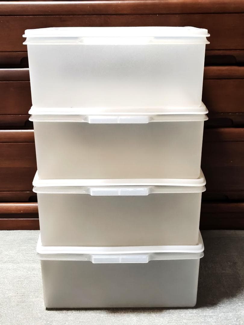 4点セット タッパーウェア スーパーケース クリア 衣装ケース