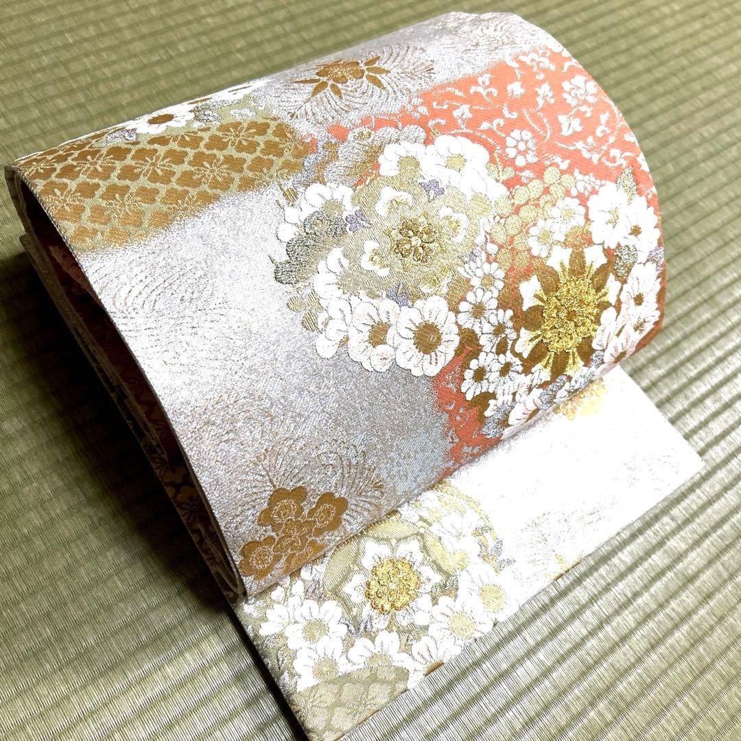 専用ページ　正絹　袋帯《引箔綴　花紋様》