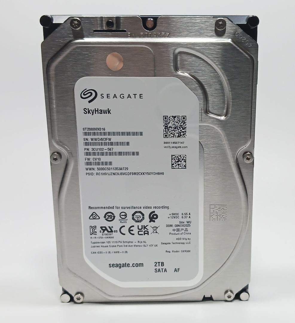 Seagate シーゲート SkyHawk 2TB HDD 使用時間=0時間