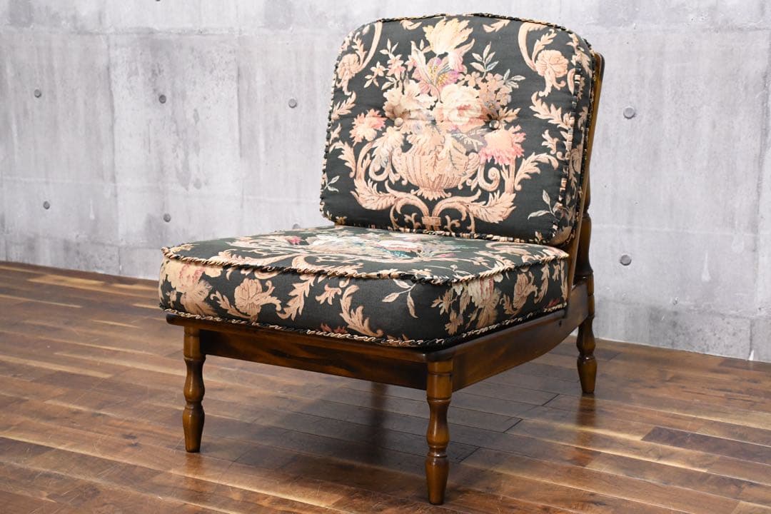 EHK26 オールドカリモク コロニアル 肘無椅子 イージーチェア ラウンジ