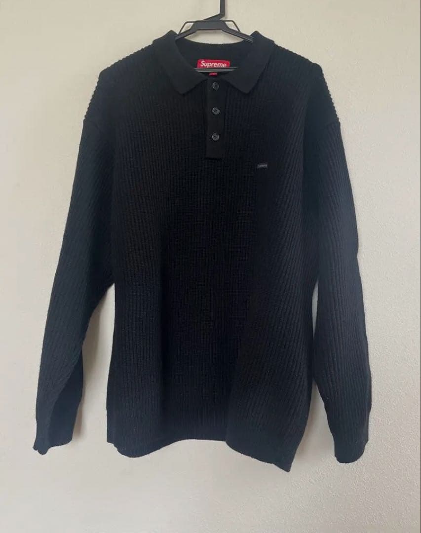 Supreme☆ブラック☆Small Box Polo Sweater