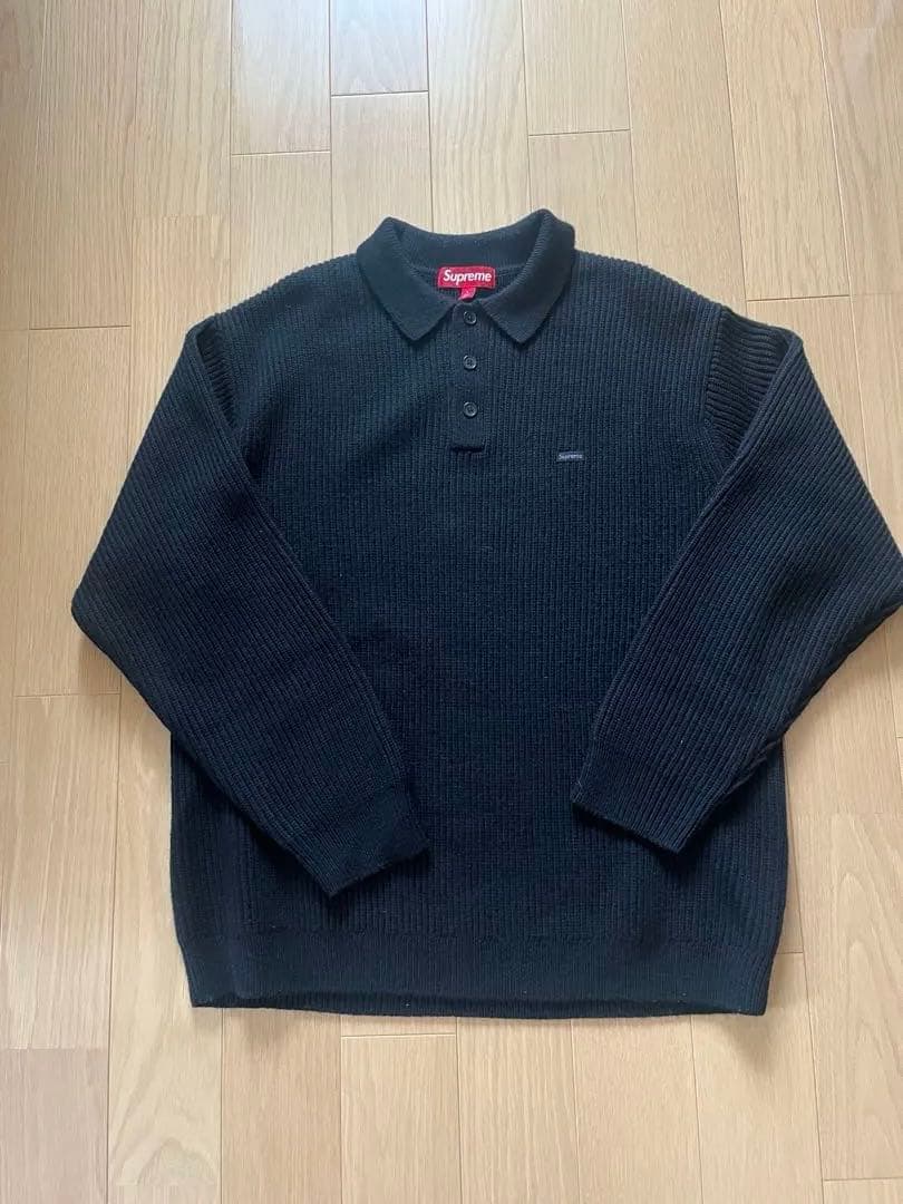 Supreme☆ブラック☆Small Box Polo Sweater