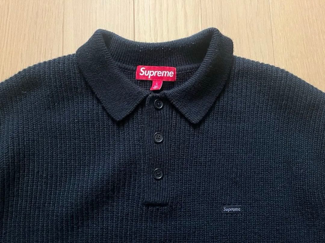 Supreme☆ブラック☆Small Box Polo Sweater