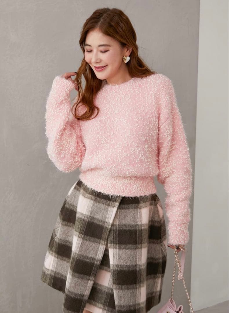 新品タグ付♡ シャギーブロックチェックスカート obli オブリ OBLI