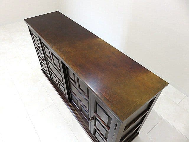 北海道民芸家具 樺無垢材下駄箱　W150cm　　シューズボックス　※変色あり