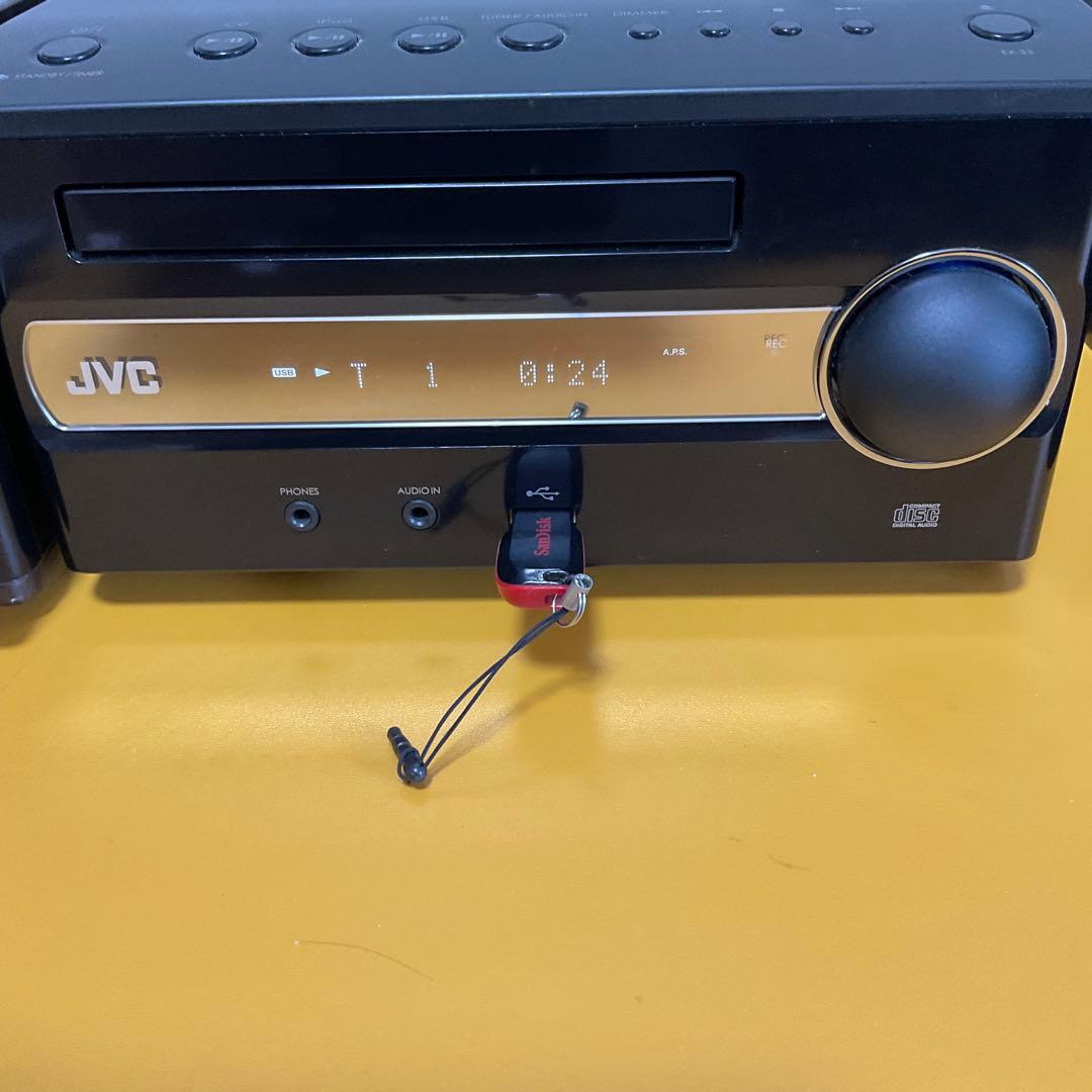 美品　JVC ケンウッドEX-S3-B コンパクトコンポ ブラック ウッド調