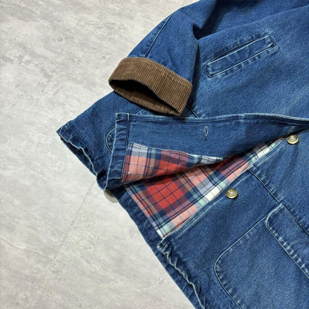 90s BASIC EDITIONS 襟コーデュロイ デニム カバーオール