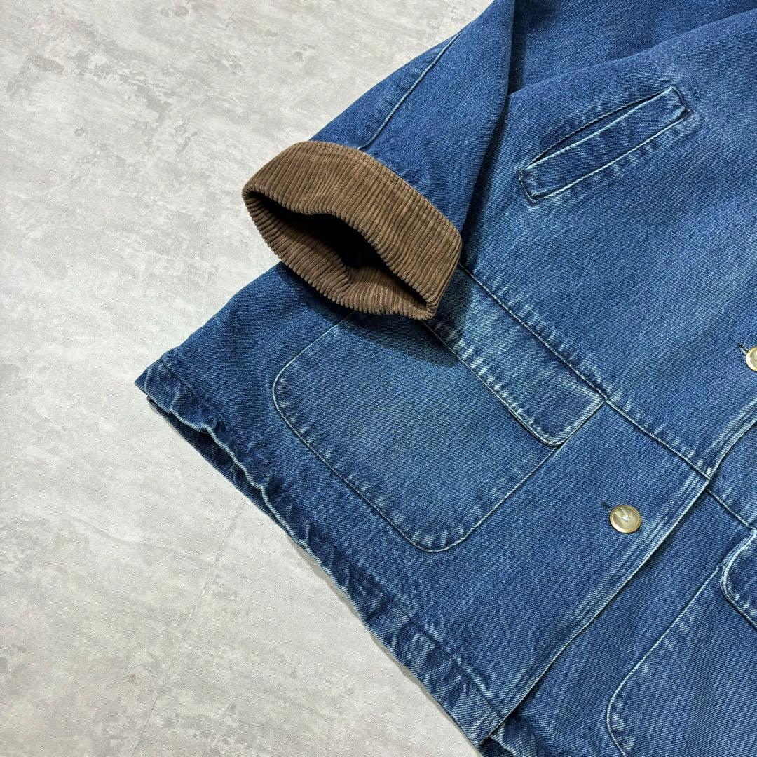 90s BASIC EDITIONS 襟コーデュロイ デニム カバーオール