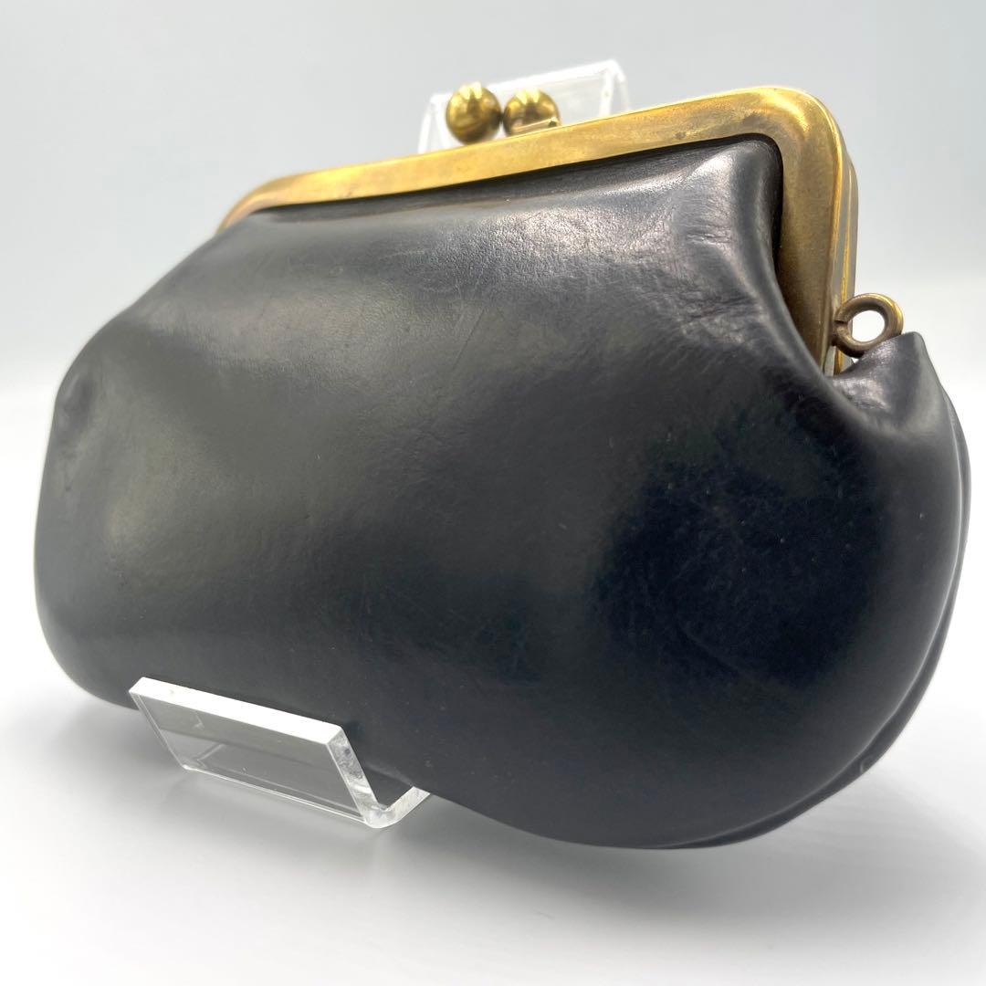 N25 コンパクトウォレット 財布 がま口 レザー ブラック