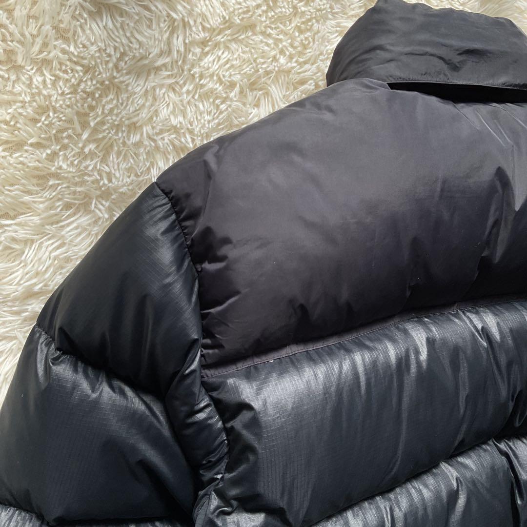 人気✨90's ファーストダウン　ダウンジャケット　M ヌプシ型　ブラック　刺繍