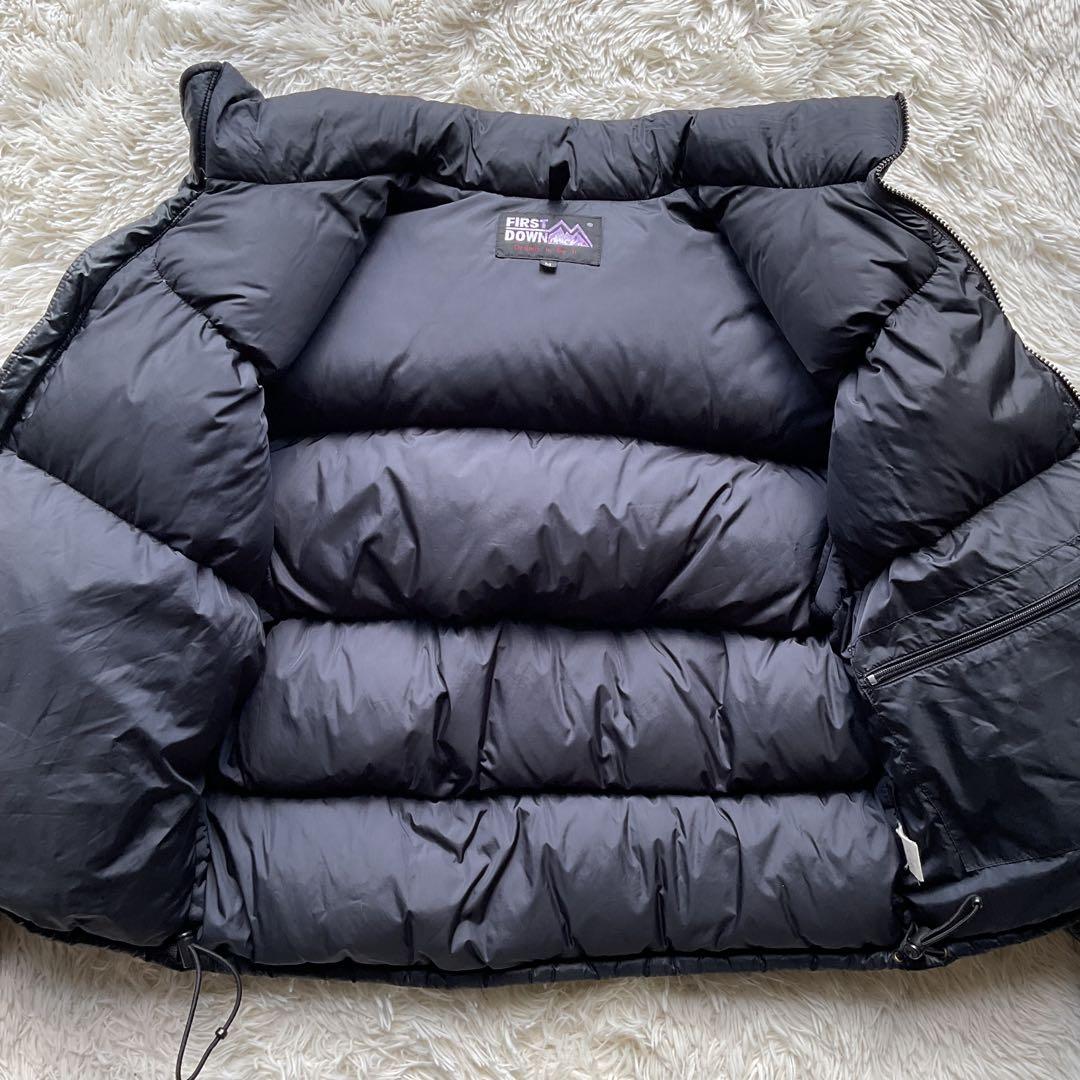 人気✨90's ファーストダウン　ダウンジャケット　M ヌプシ型　ブラック　刺繍
