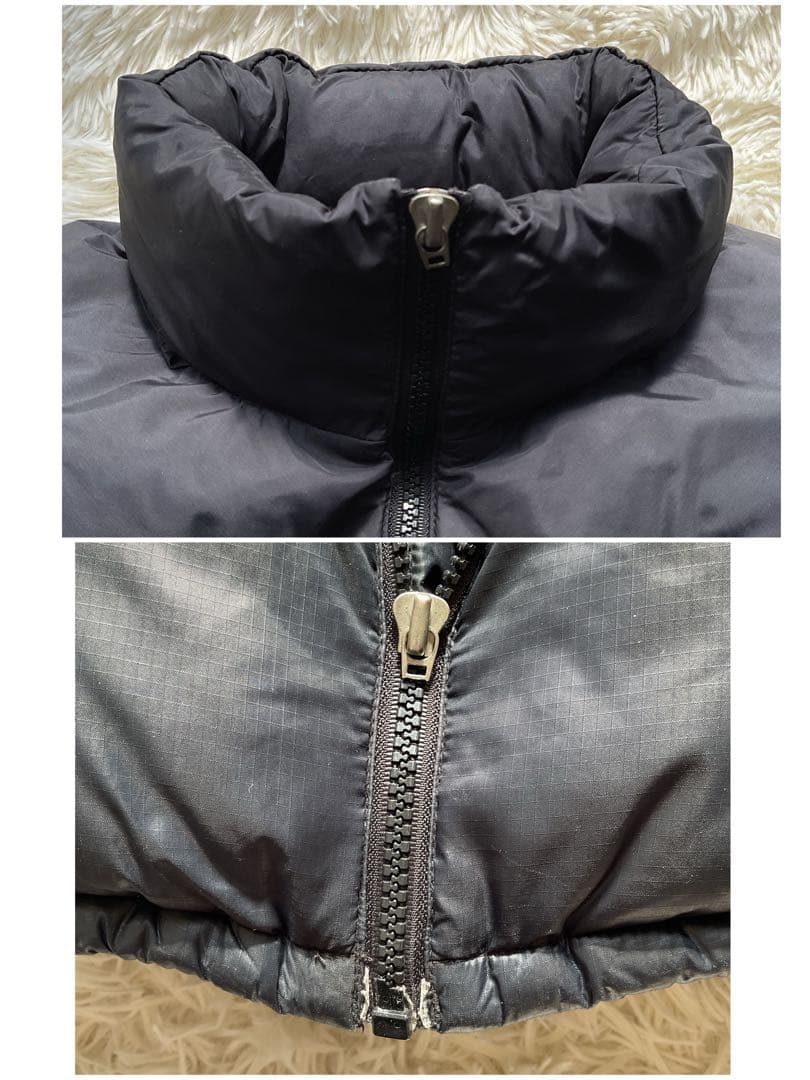 人気✨90's ファーストダウン　ダウンジャケット　M ヌプシ型　ブラック　刺繍