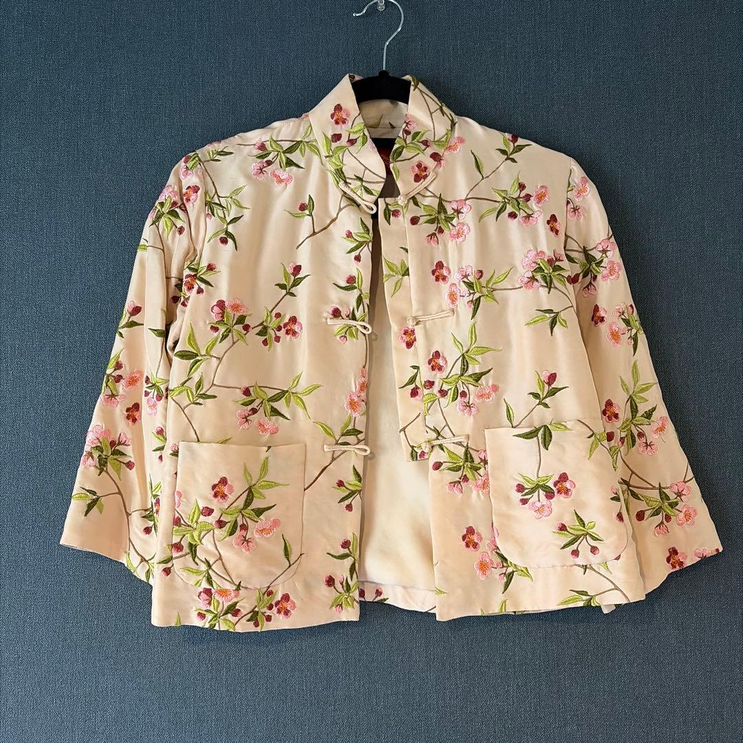 SHANGHAI TANG シルク花柄ジャケット US2