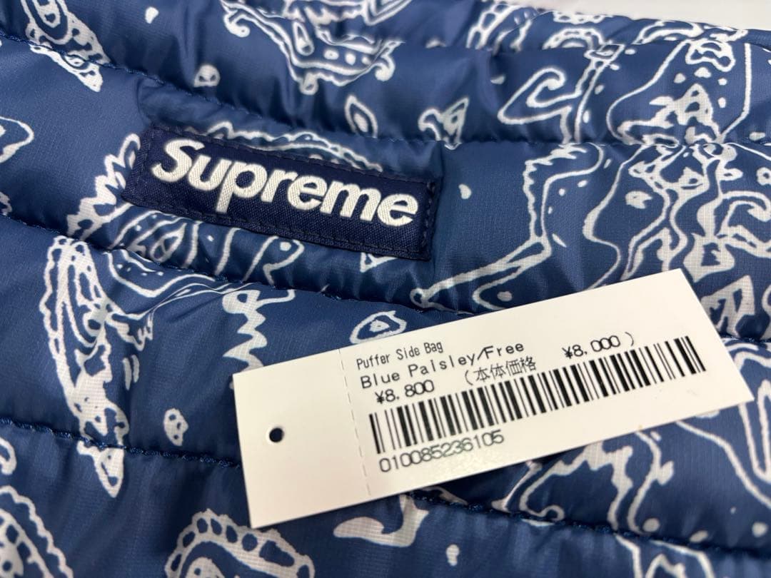 バッグ Supreme puffer side bag Blue Paisley