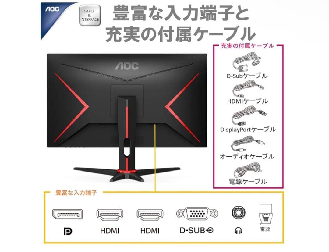AOC 24G2E5/11 23.8インチ ゲーミングモニター
