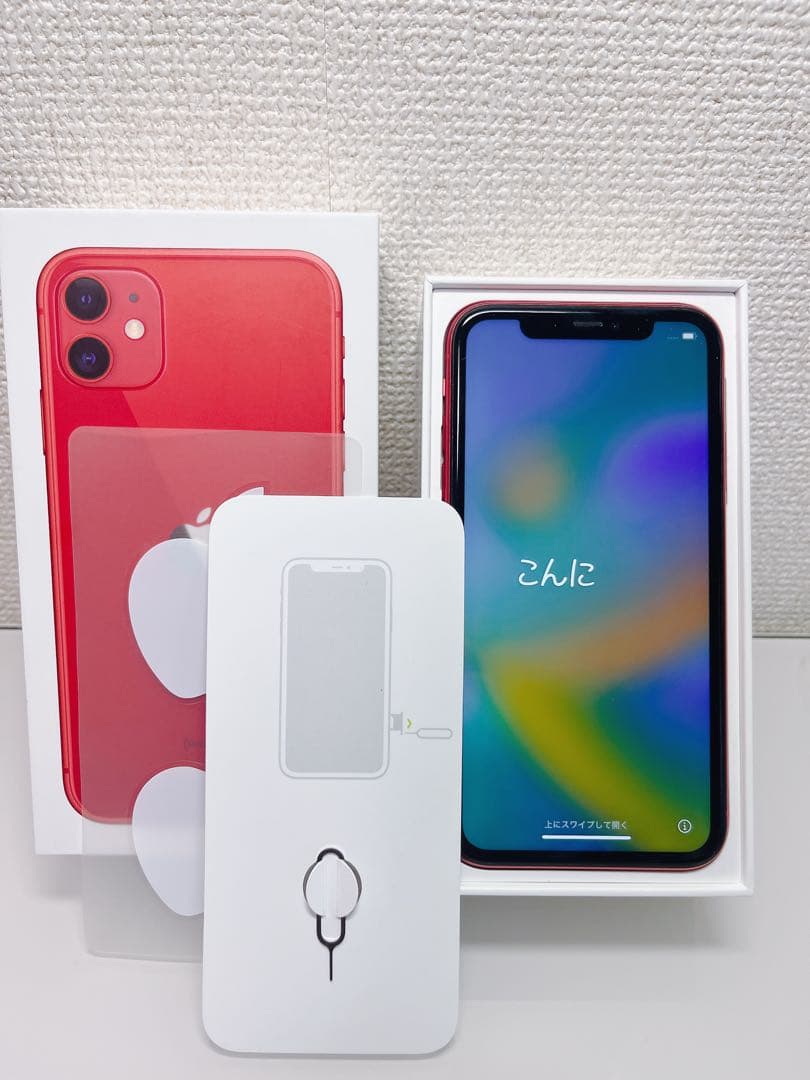 【箱あり】iPhone11 RED 128GB SIMフリー 動作確認・初期化済