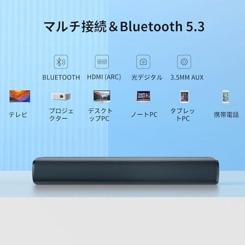 HolyCrab サウンドバー Bluetooth5.3テレビ スピーカー Km