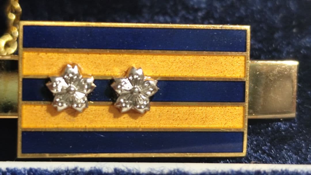 戦前　日本海軍　階級章中佐ネクタイピン　18kムク