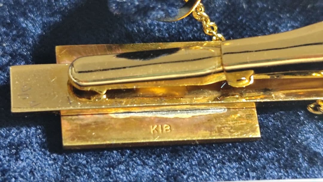 戦前　日本海軍　階級章中佐ネクタイピン　18kムク