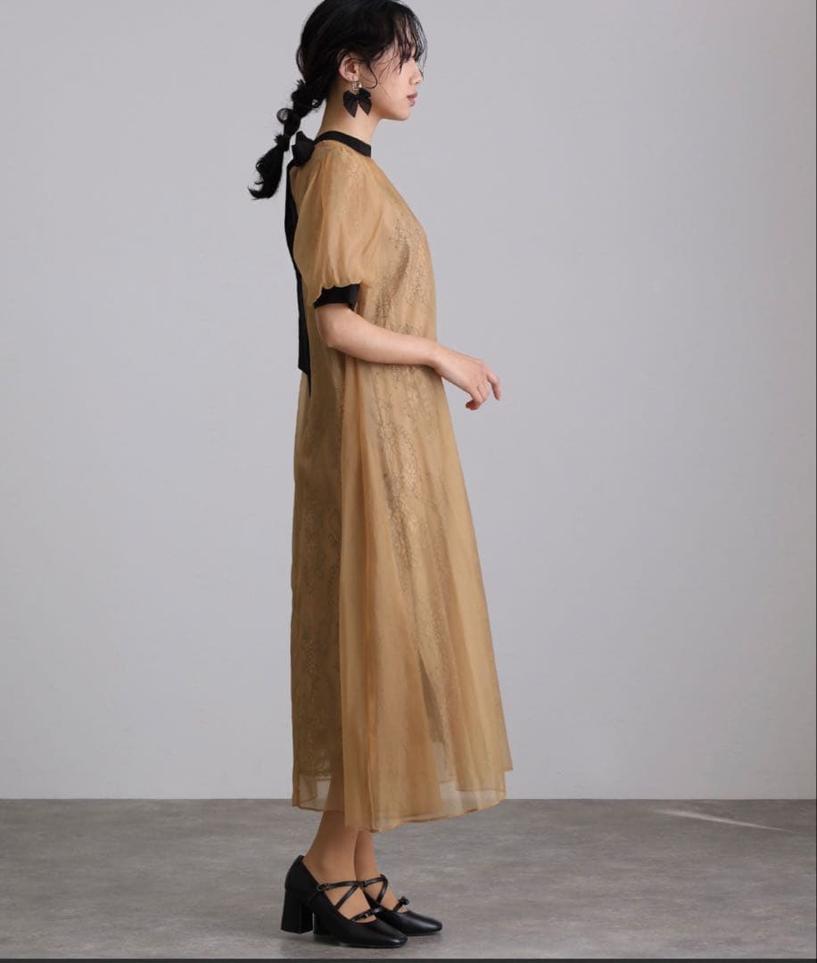 【がんたろう】atlo Aラインシアードレス パーティードレス M